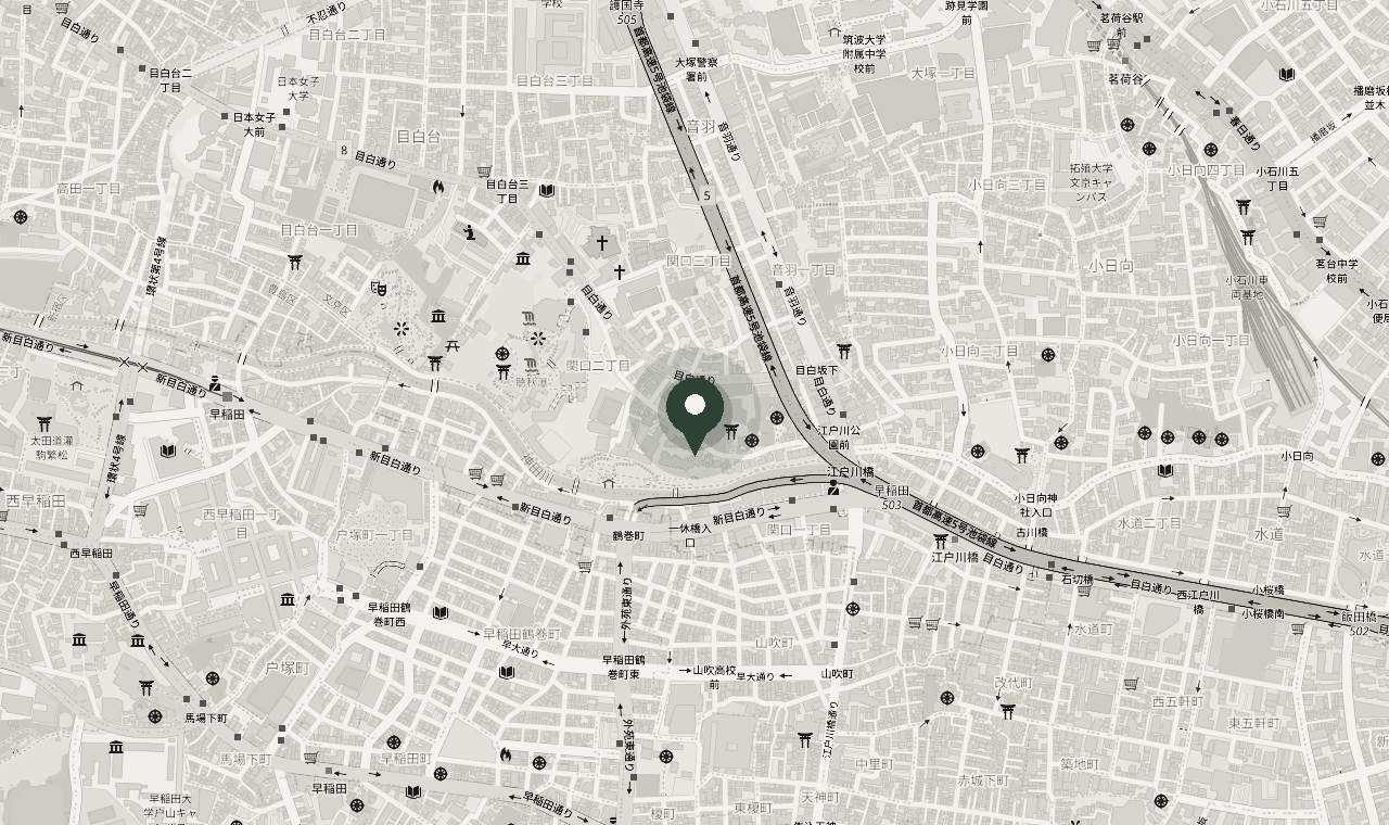 地図: 関口1-3-5 ロジビル1F